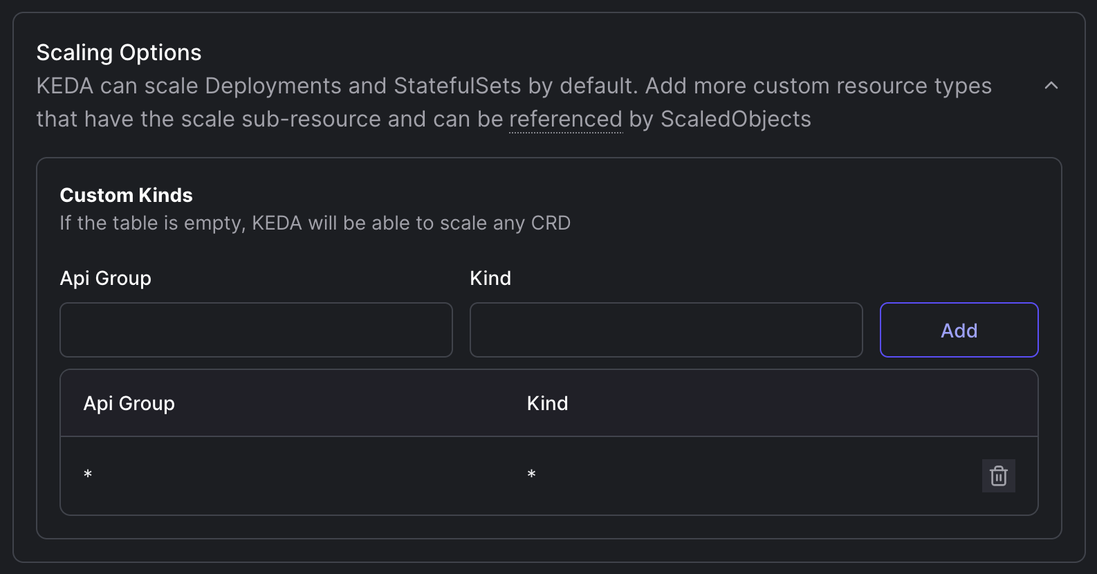 Scaling Options